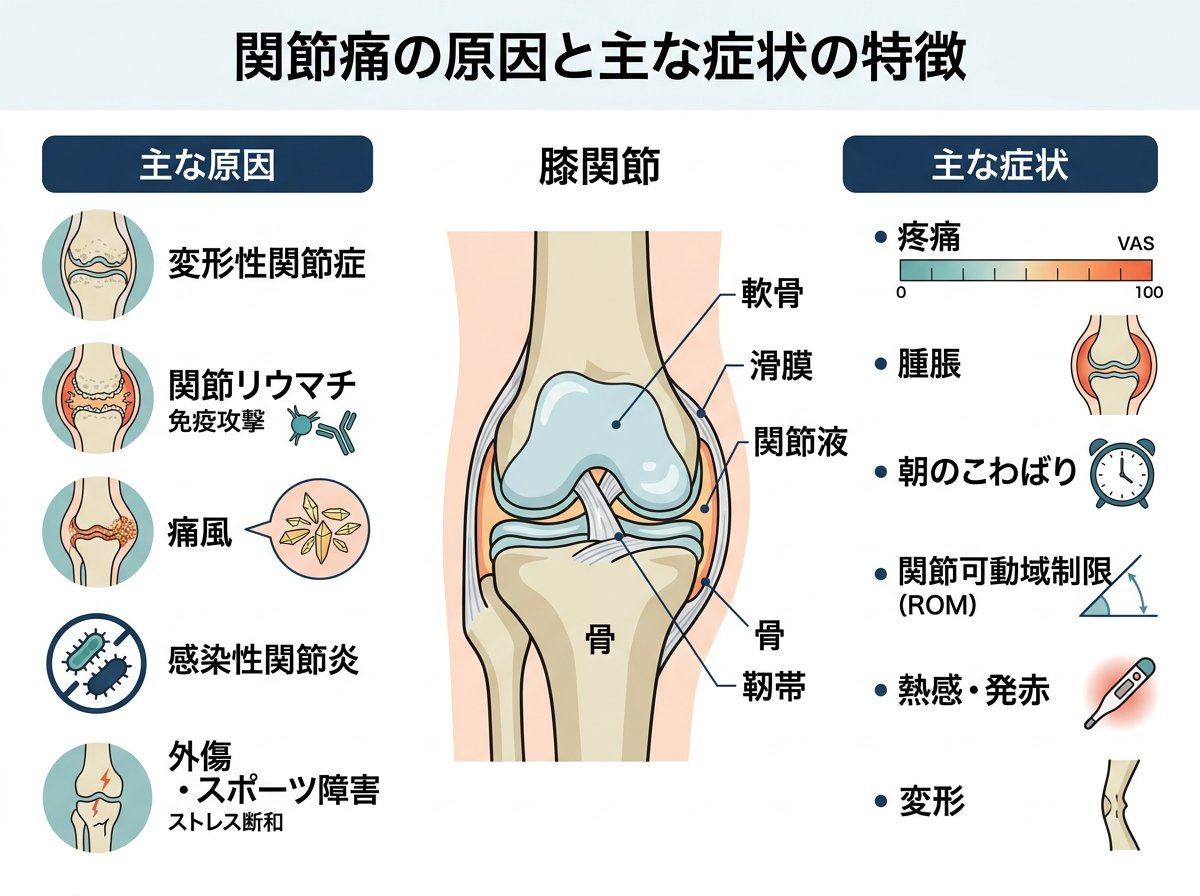 関節痛の原因と主な症状の特徴